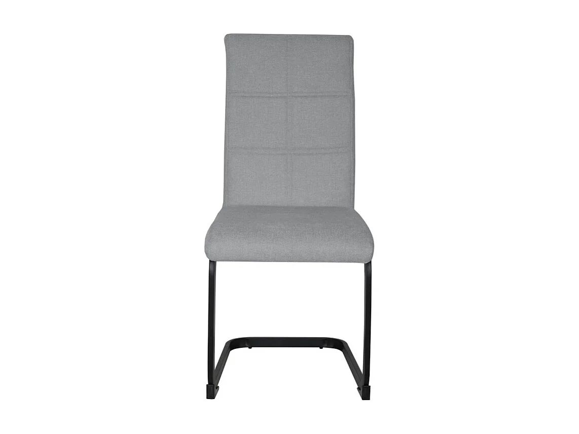 Lot de 2 chaises en tissu gris et pied luge en métal noir - VERDI