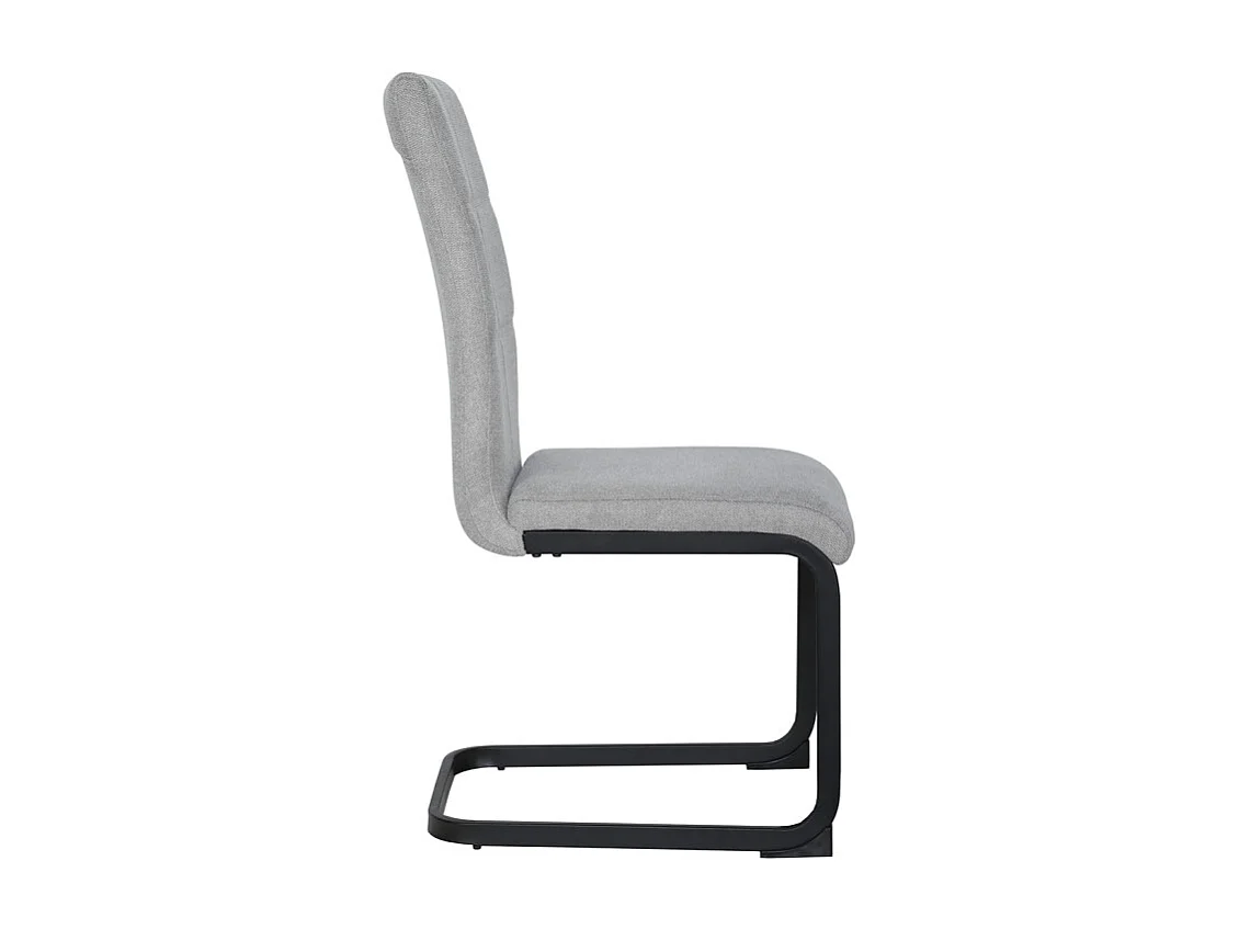Lot de 2 chaises en tissu gris et pied luge en métal noir - VERDI