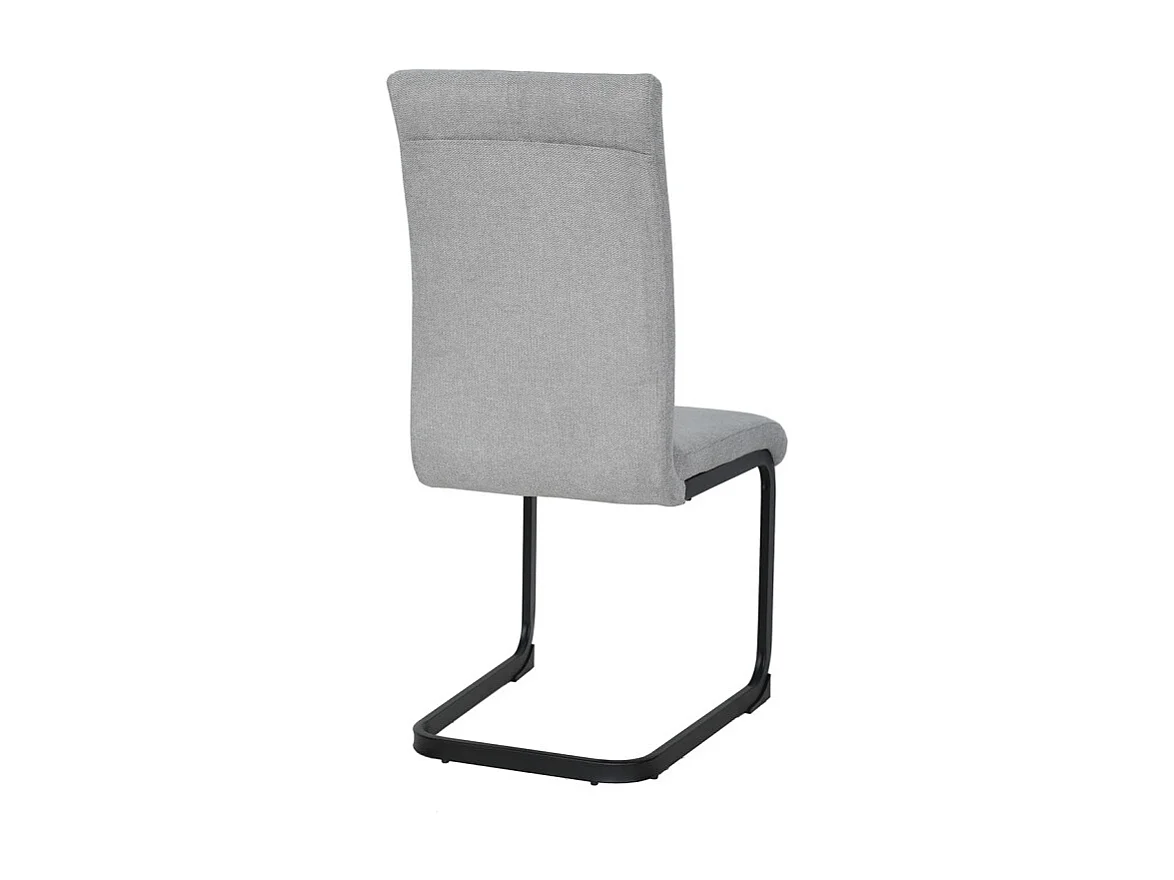 Lot de 2 chaises en tissu gris et pied luge en métal noir - VERDI