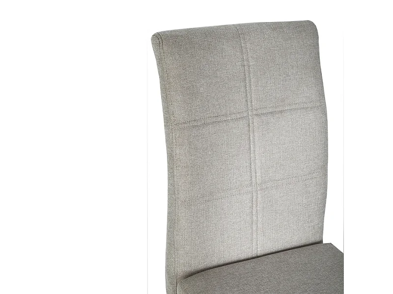 Lot de 2 chaises en tissu écru et pied luge en métal noir - VERDI