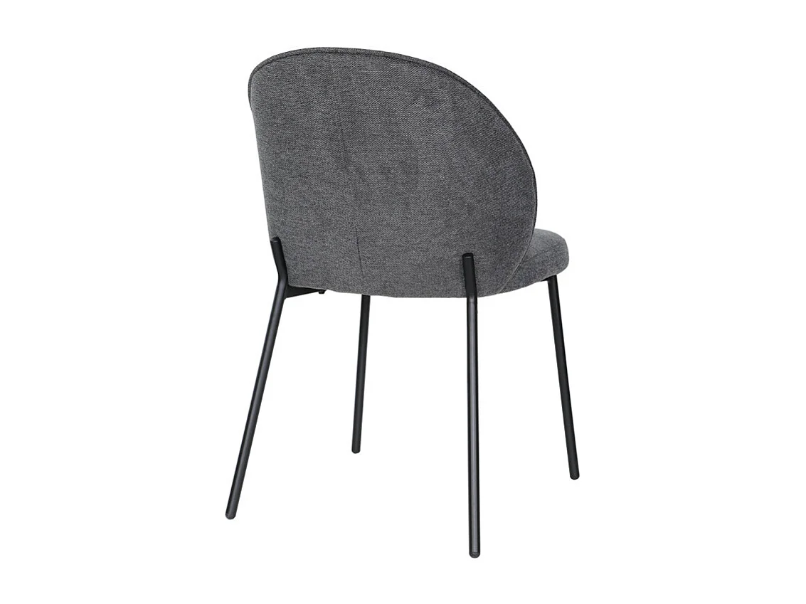 Lot de 2 chaises tissu gris anthracite pieds fins métal noir - BLAIR