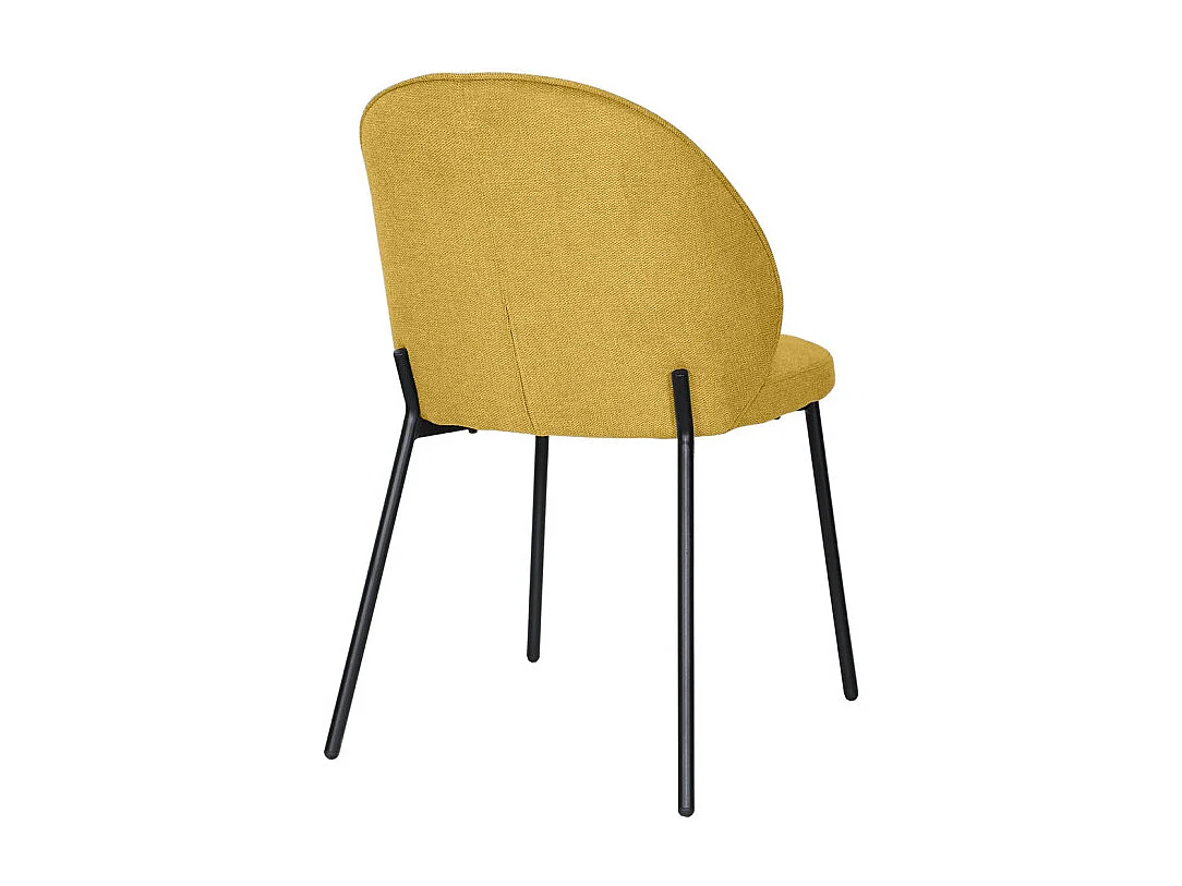 Lot de 2 chaises en tissu jaune pieds minimalistes métal noir - BLAIR