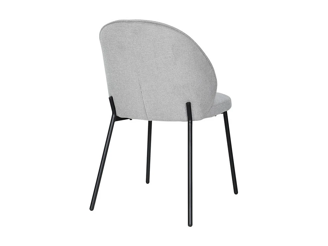 Lot de 2 chaises en tissu gris pieds minimalistes métal noir - BLAIR
