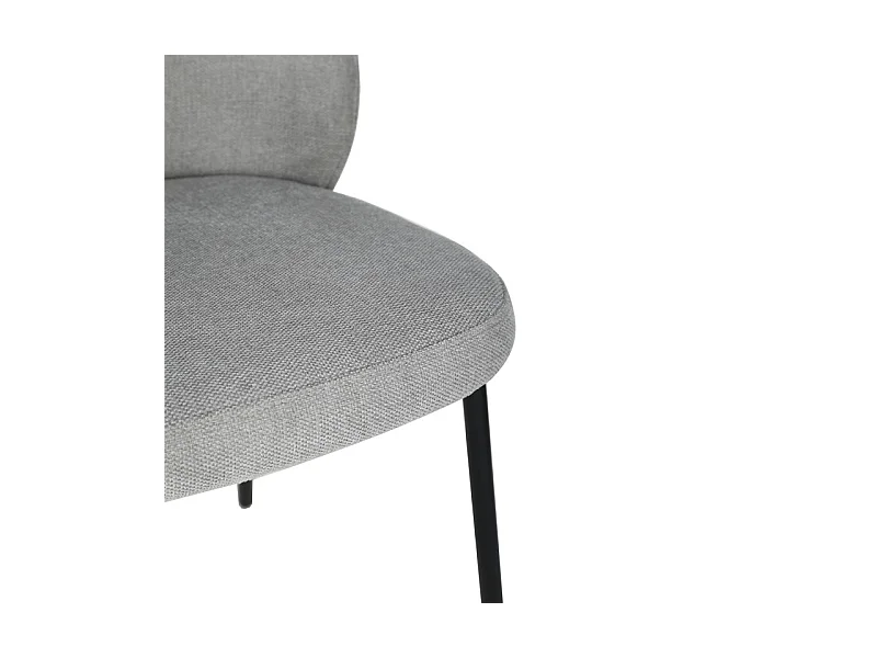 Lot de 2 chaises en tissu gris pieds minimalistes métal noir - BLAIR