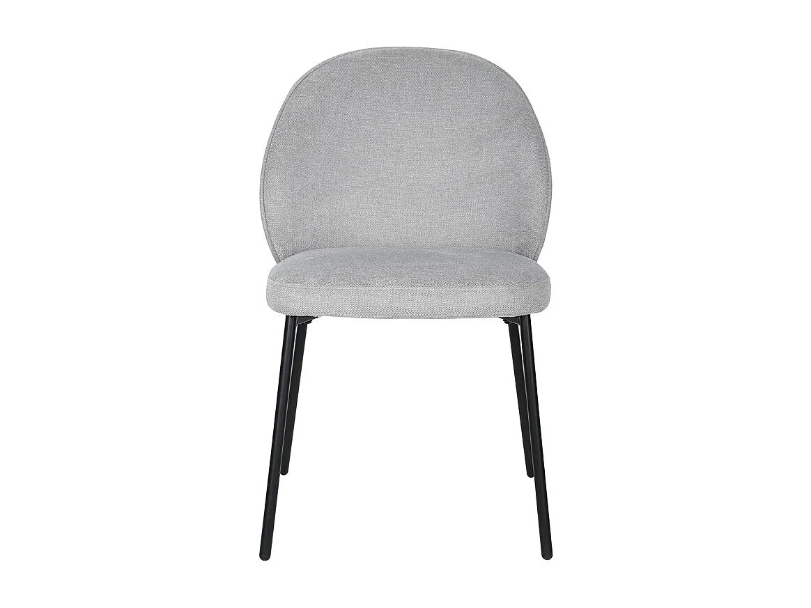 Lot de 2 chaises en tissu gris pieds minimalistes métal noir - BLAIR