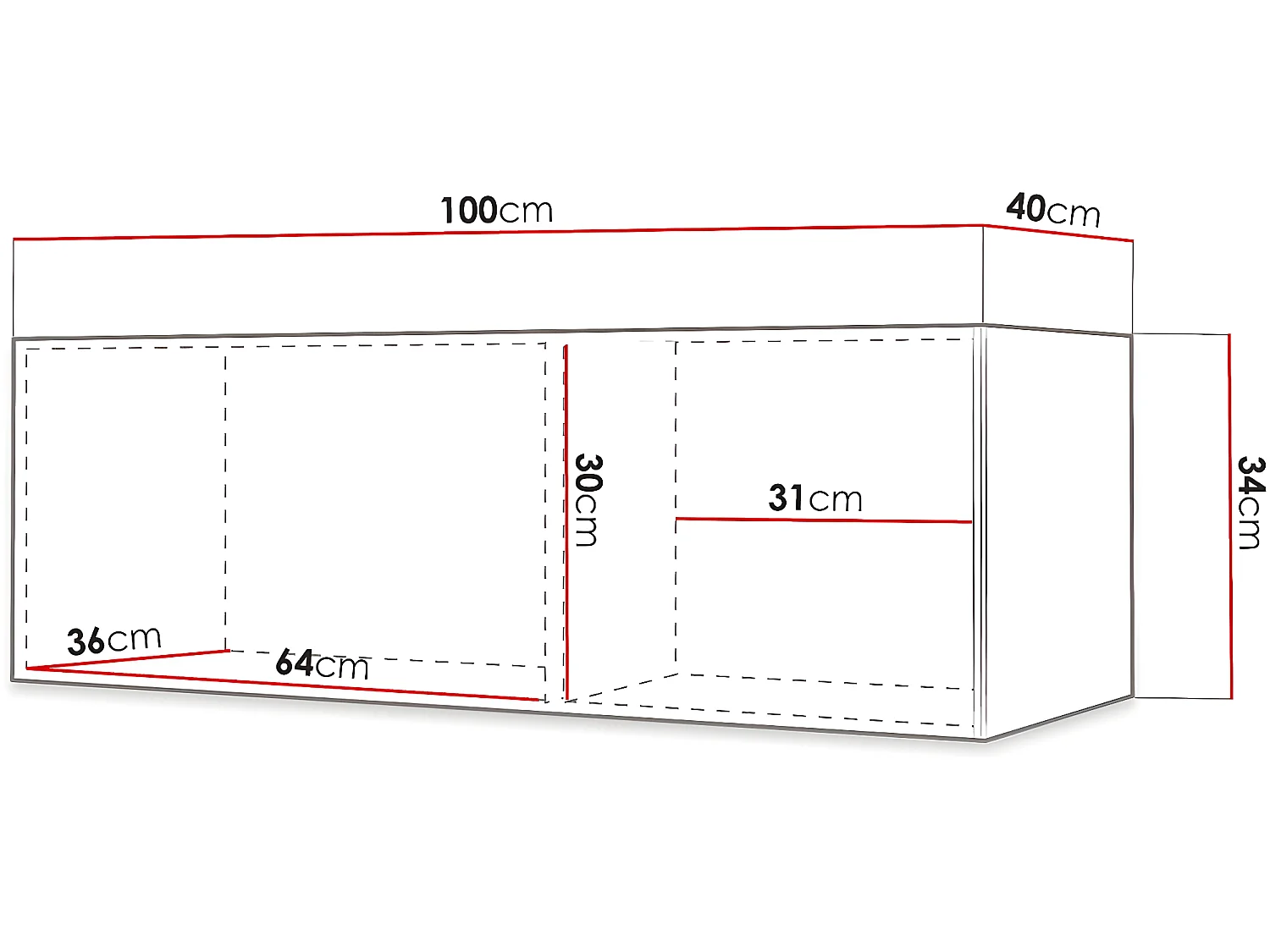 Elegant Svart TV-stativ "Waldi Riflo Slim 100" - Kompakt Design - 100 x 34 x 40 cm