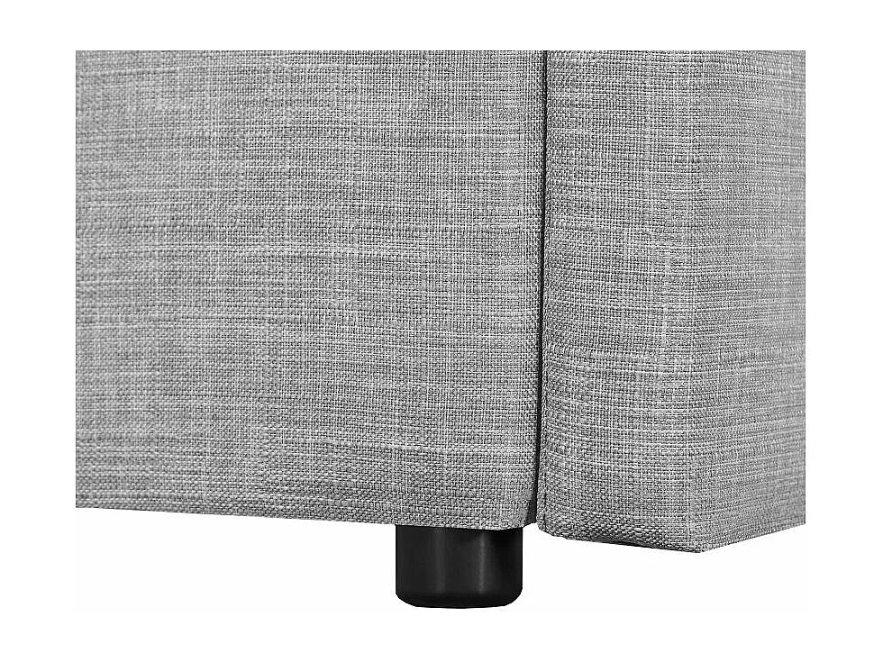 Cadre de lit HECTOR avec tête de lit et sommier à lattes en tissu - Gris - 140 x 190 cm