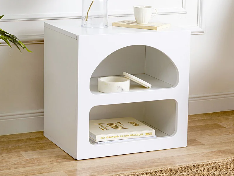 Szafka nocna  ze skrzynią i - Biały - LUELA