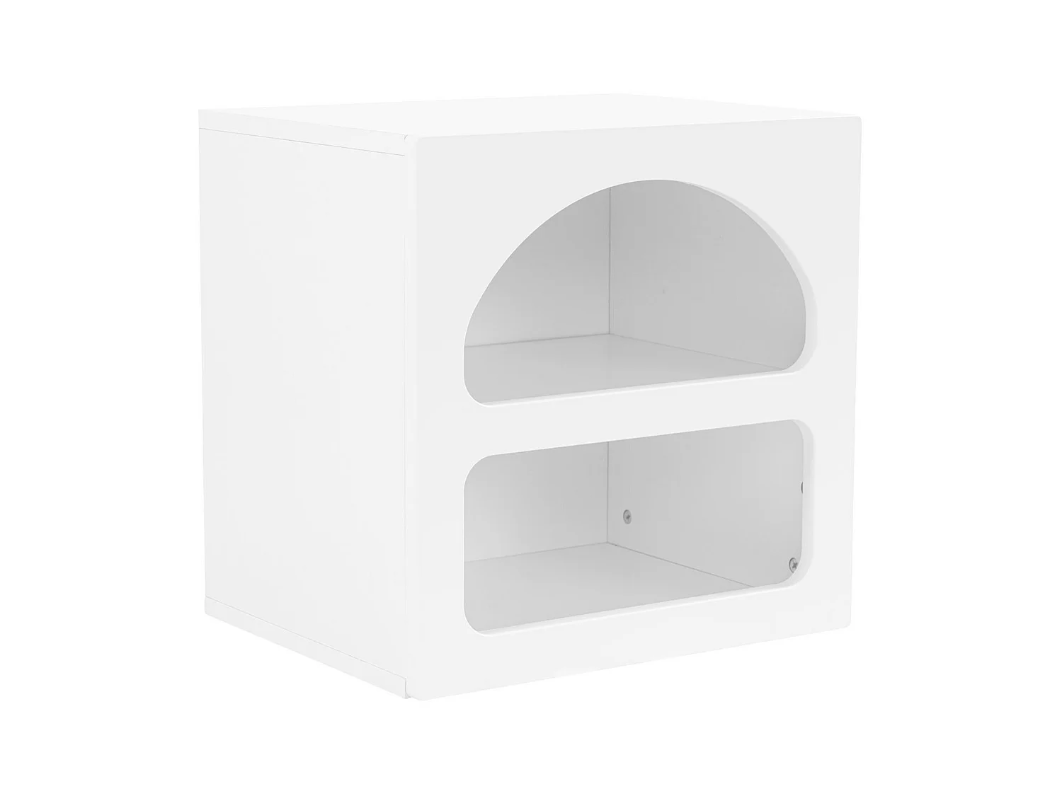 Mesita de noche con compartimentos de almacenaje - Blanco - LUELA