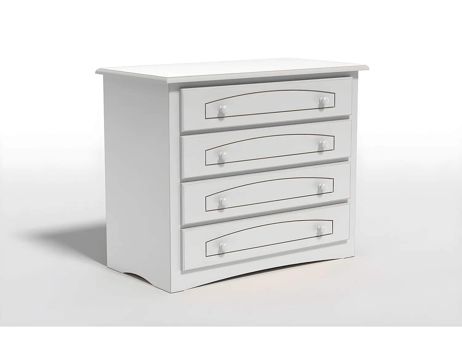 grande commode en pin massif 4 tiroirs bali - perle usée