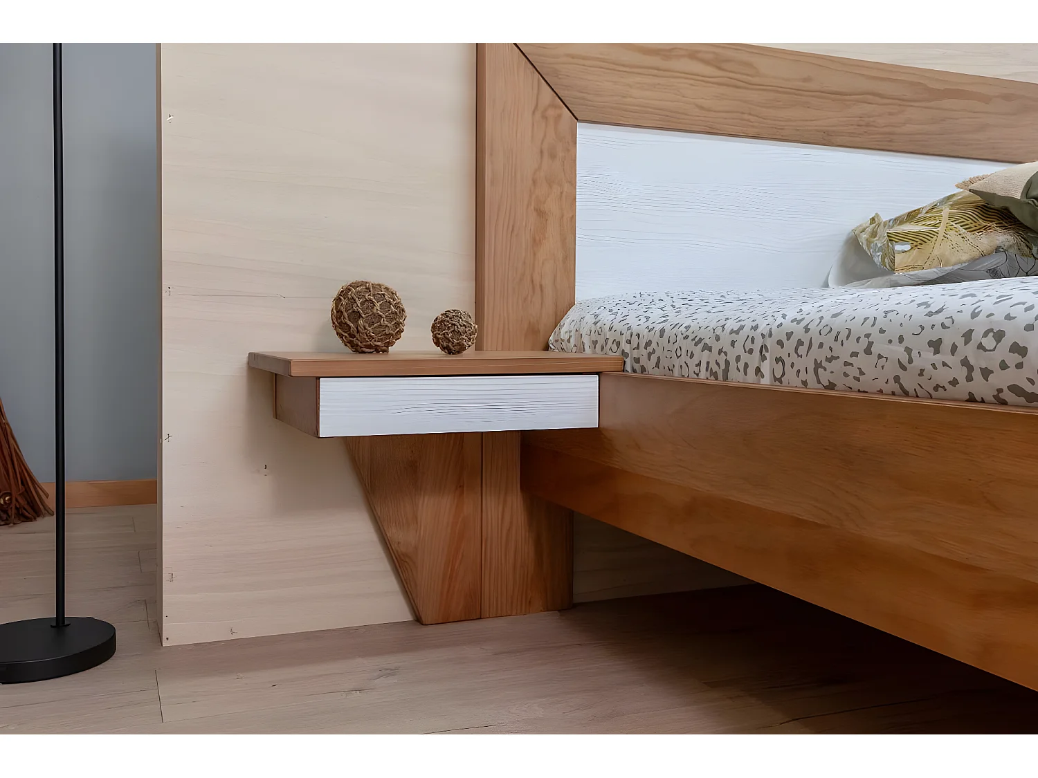 chevet suspendu 1 tiroir duo - havane