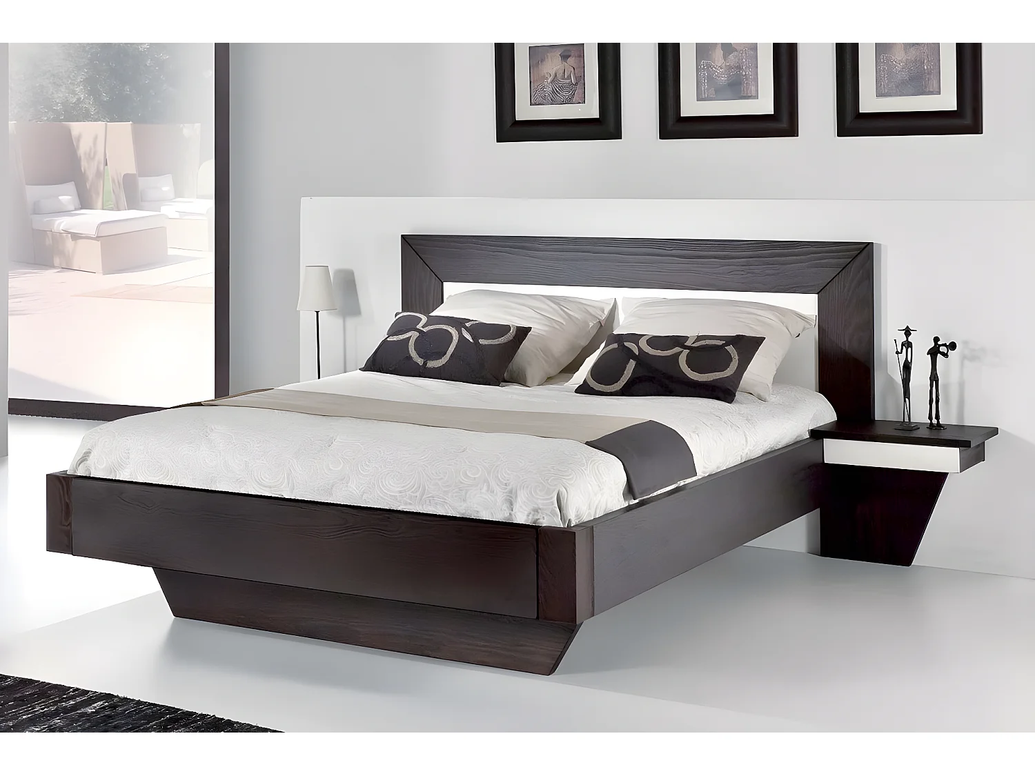 chevet suspendu 1 tiroir duo - wengé