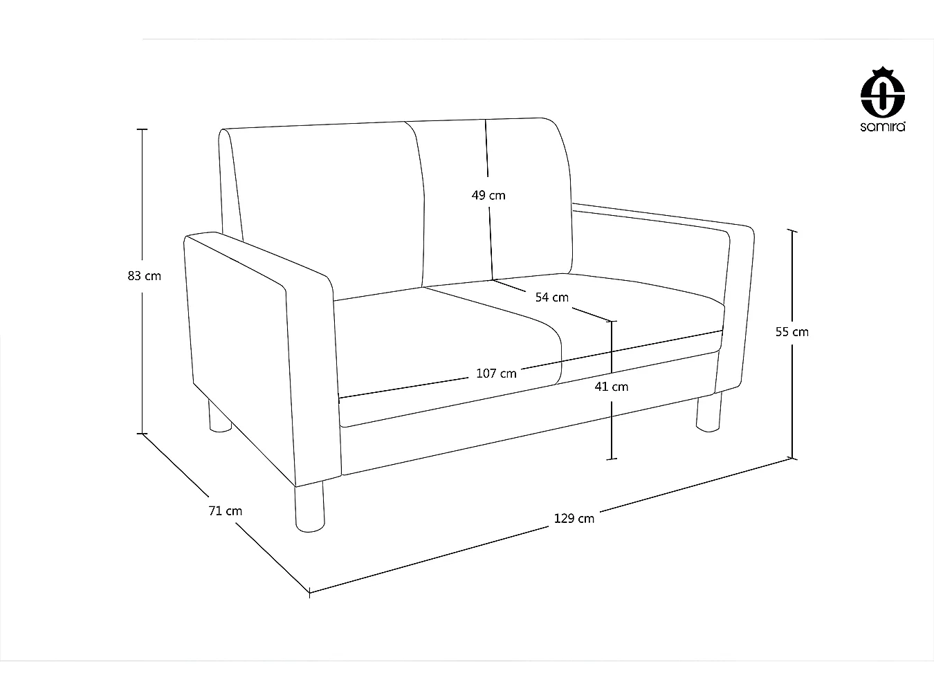 Divano 2 posti in ecopelle beige mod. Charlie