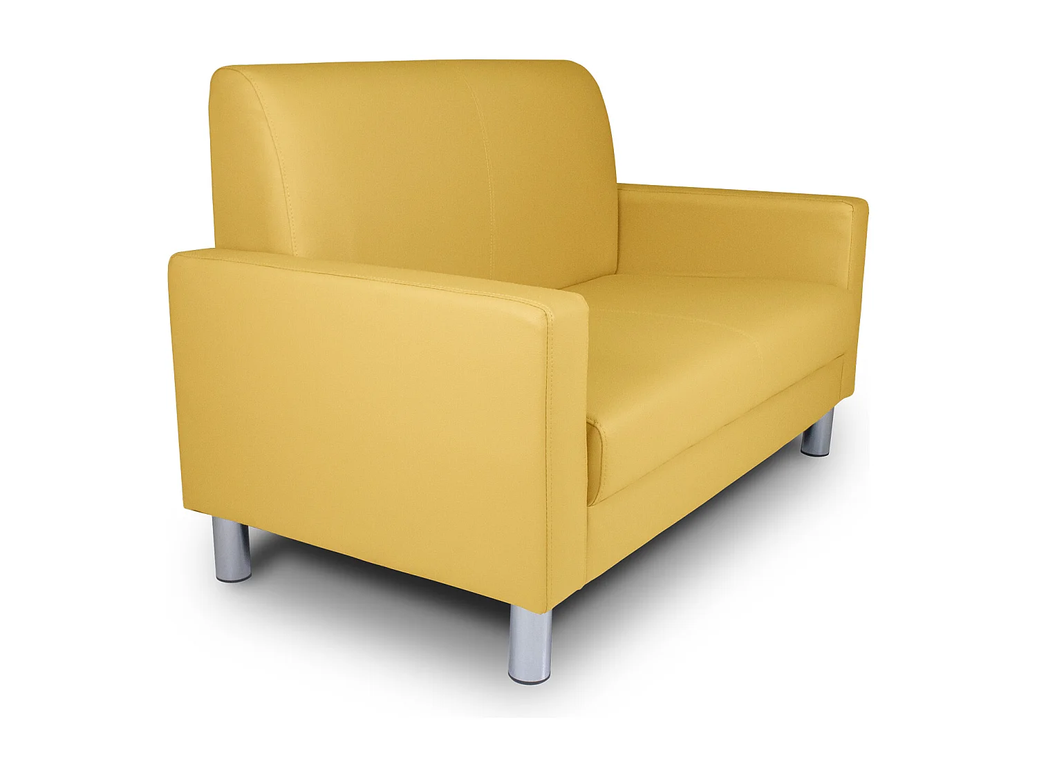 Divano 2 posti in ecopelle giallo senape mod. Charlie