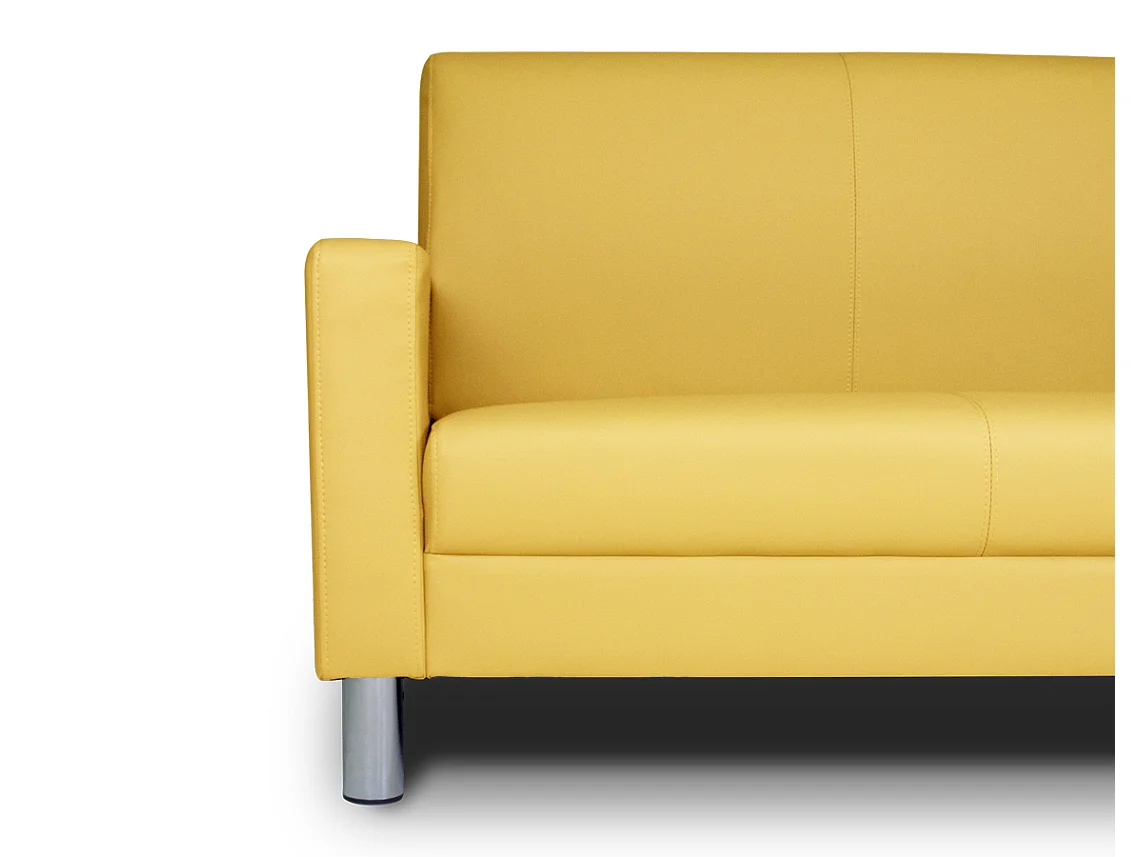 Divano 2 posti in ecopelle giallo senape mod. Charlie
