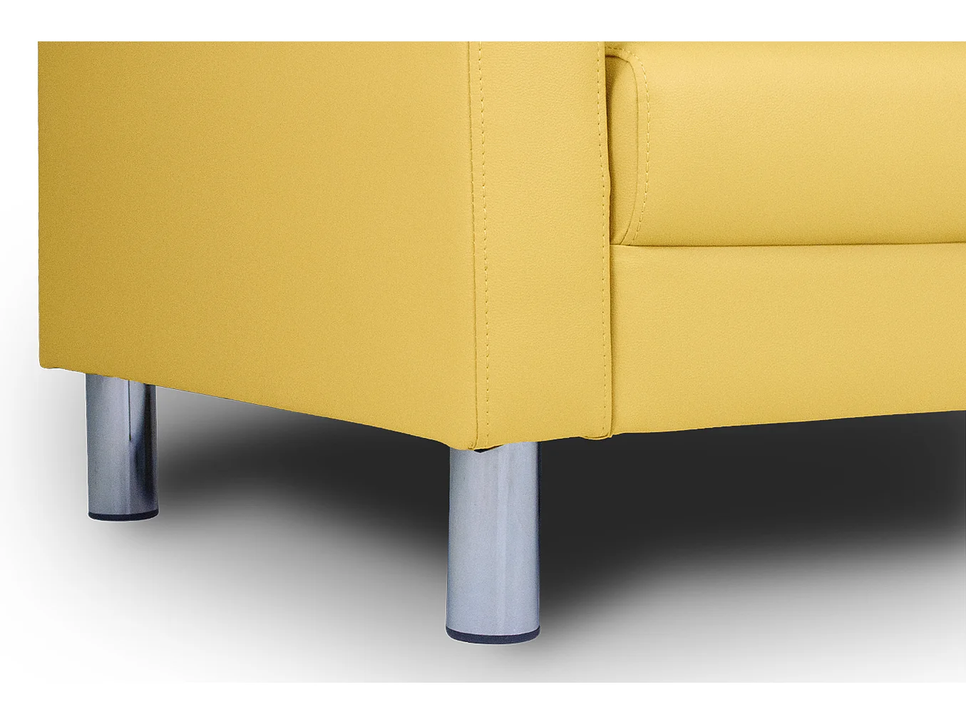 Divano 2 posti in ecopelle giallo senape mod. Charlie