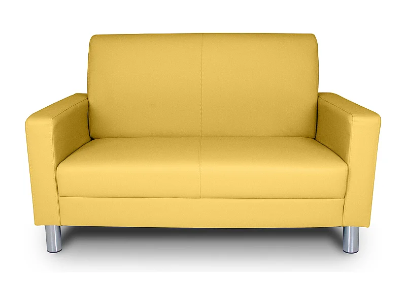 Divano 2 posti in ecopelle giallo senape mod. Charlie