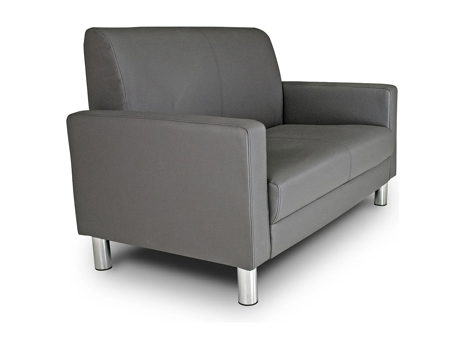 Divano 2 posti in ecopelle grigio scuro mod. Charlie