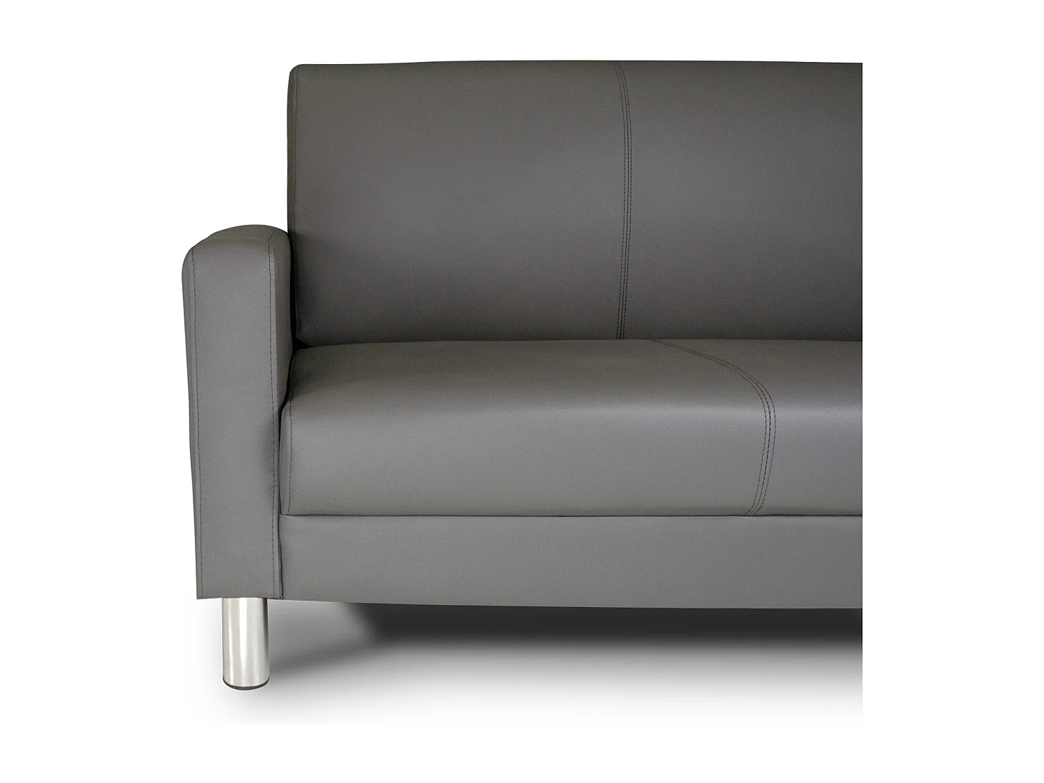 Divano 2 posti in ecopelle grigio scuro mod. Charlie