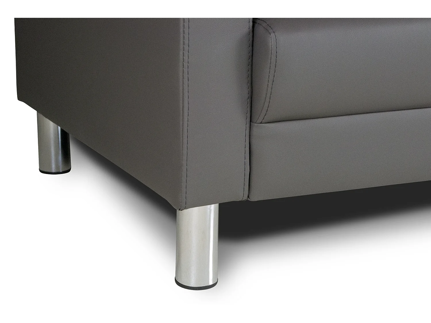 Divano 2 posti in ecopelle grigio scuro mod. Charlie