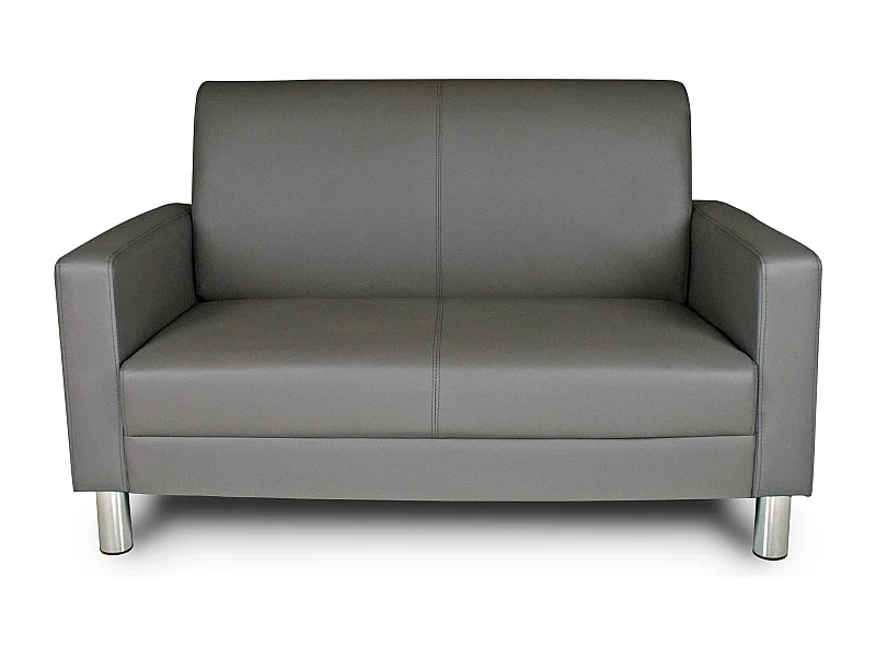 Divano 2 posti in ecopelle grigio scuro mod. Charlie