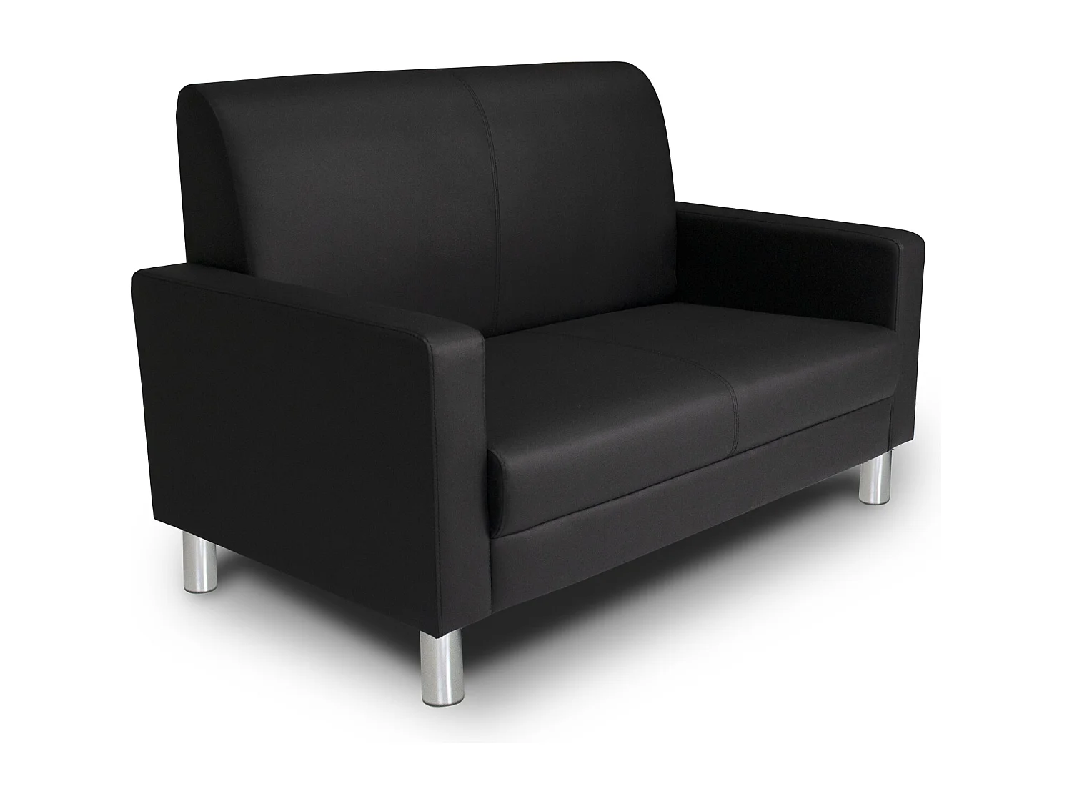 Divano 2 posti in ecopelle nero mod. Charlie