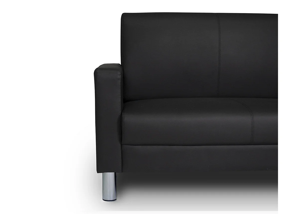 Divano 2 posti in ecopelle nero mod. Charlie