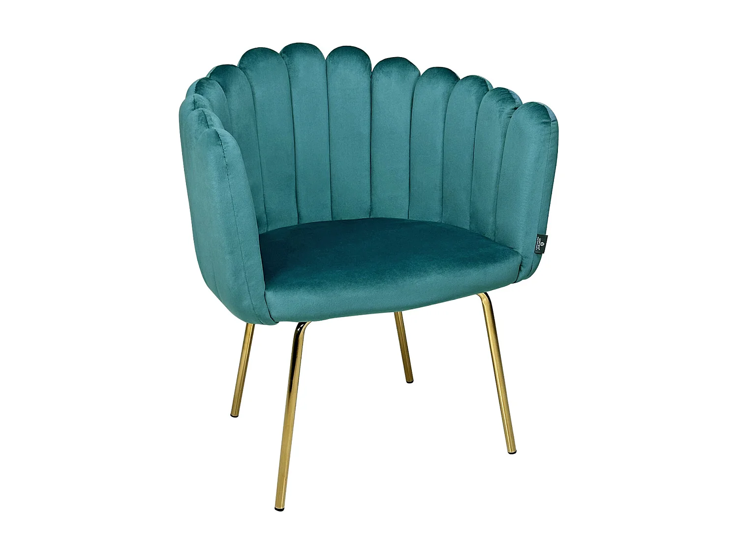 Poltrona conchiglia in velluto verde petrolio poltroncina vintage mod. Perla