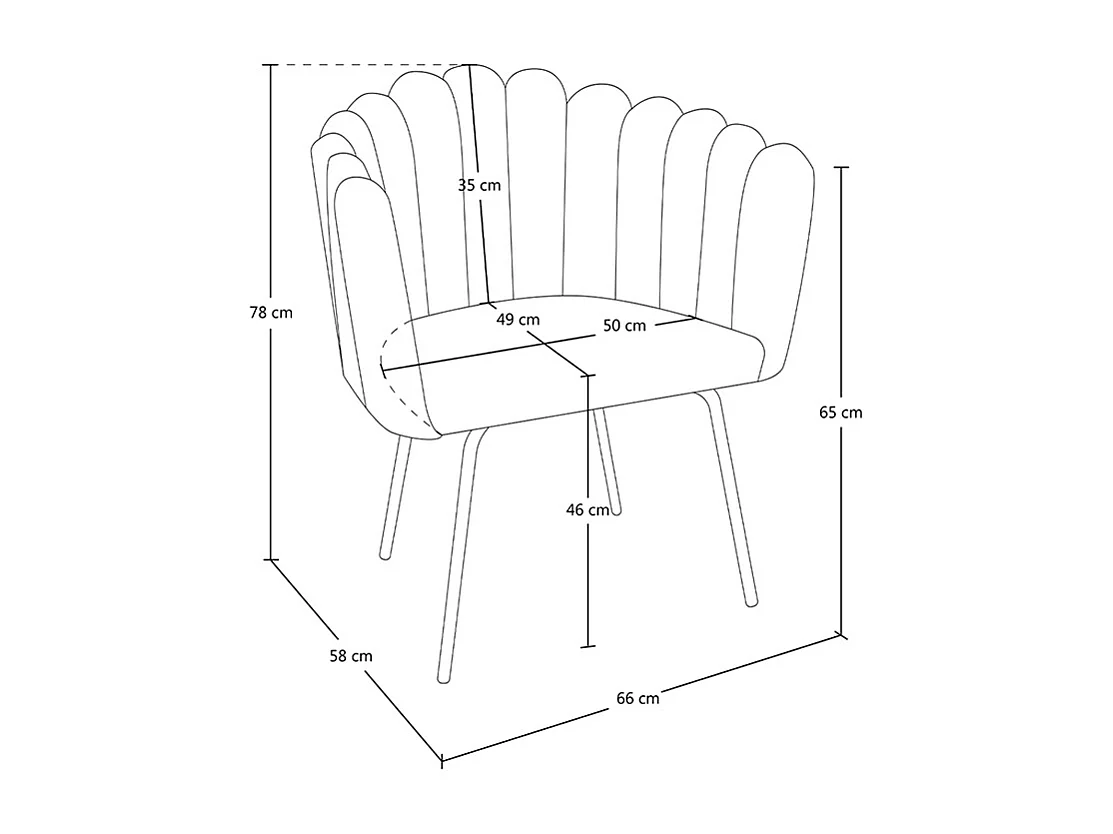 Poltrona conchiglia in velluto verde petrolio poltroncina vintage mod. Perla