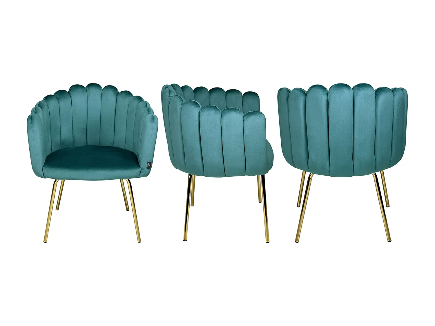 Poltrona conchiglia in velluto verde petrolio poltroncina vintage mod. Perla