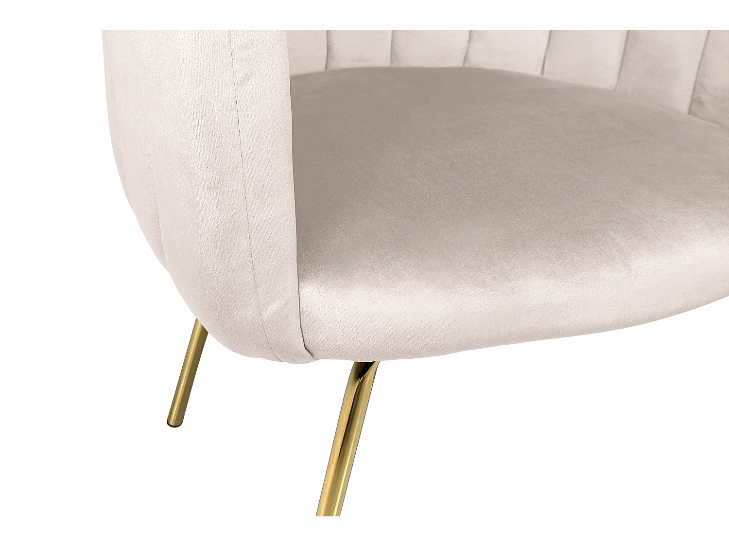 Poltrona conchiglia in velluto tortora poltroncina vintage mod. Perla