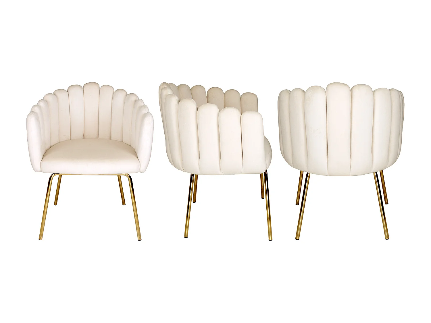 Poltrona conchiglia in velluto beige poltroncina vintage mod. Perla