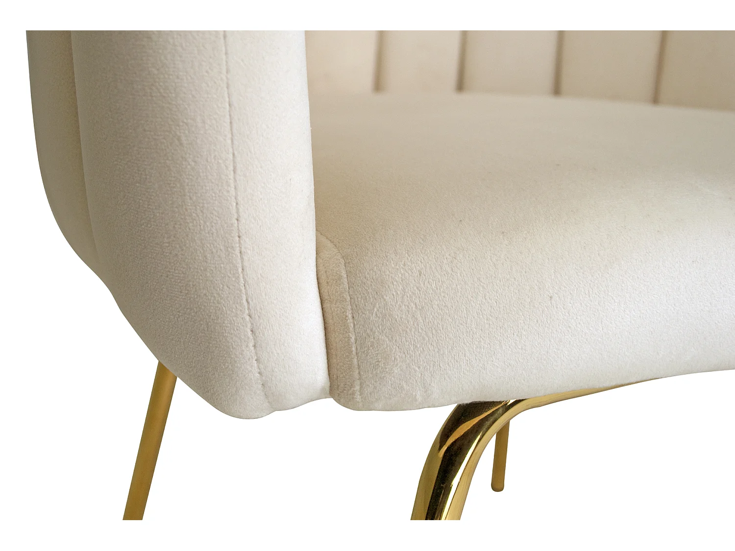 Poltrona conchiglia in velluto beige poltroncina vintage mod. Perla