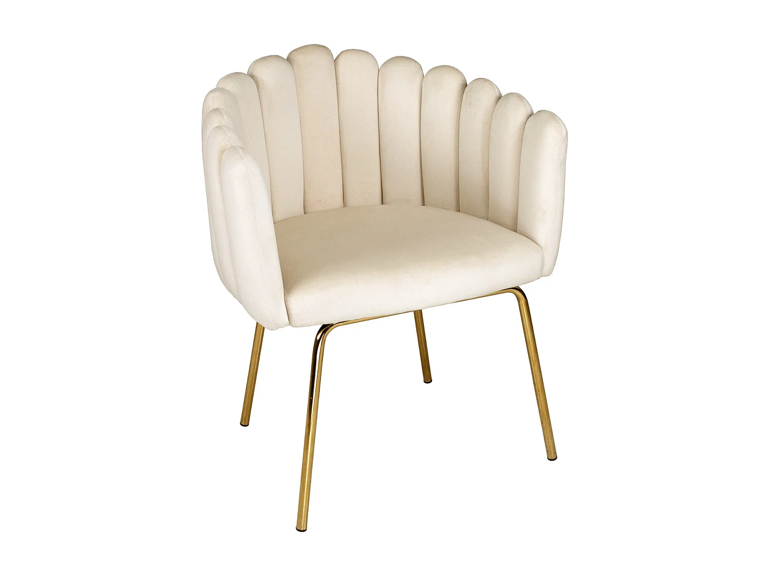 Poltrona conchiglia in velluto beige poltroncina vintage mod. Perla