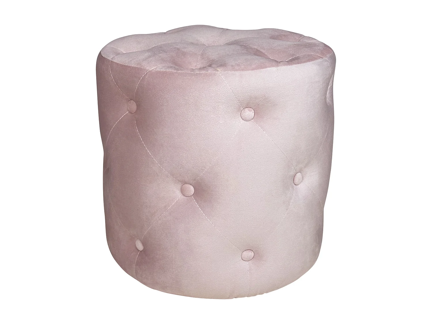 Pouf in velluto capitonné rosa, poggiapiedi mod. Honey