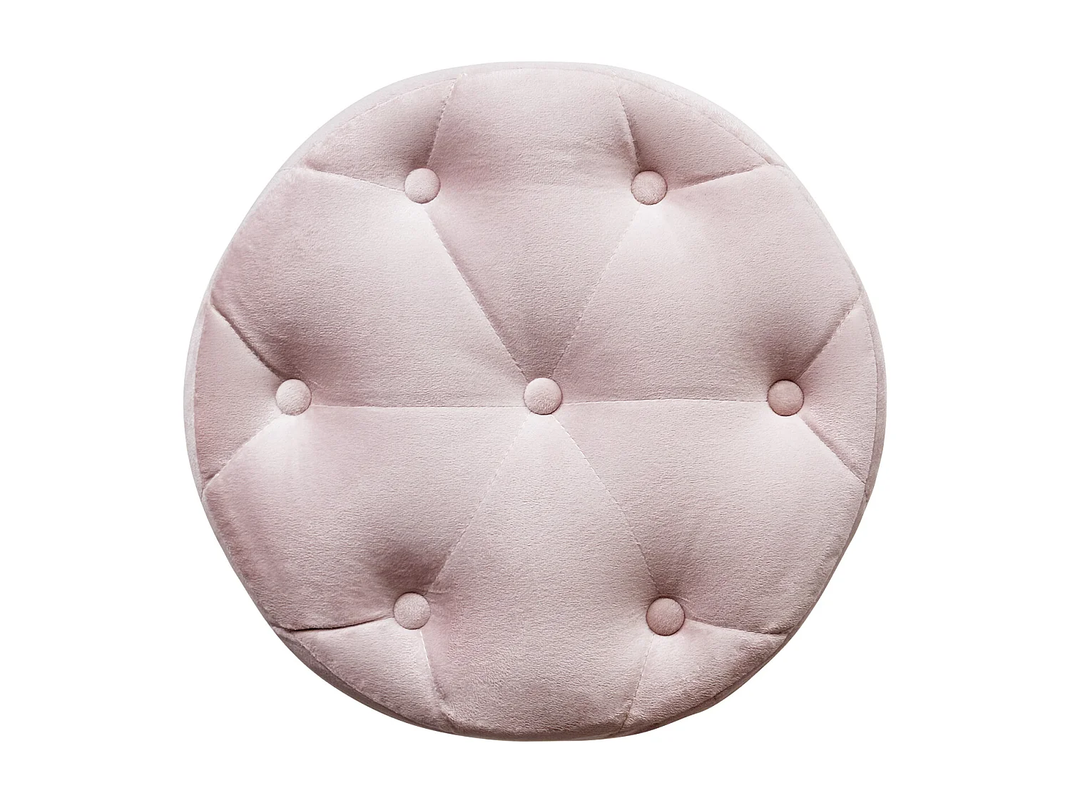 Pouf in velluto capitonné rosa, poggiapiedi mod. Honey