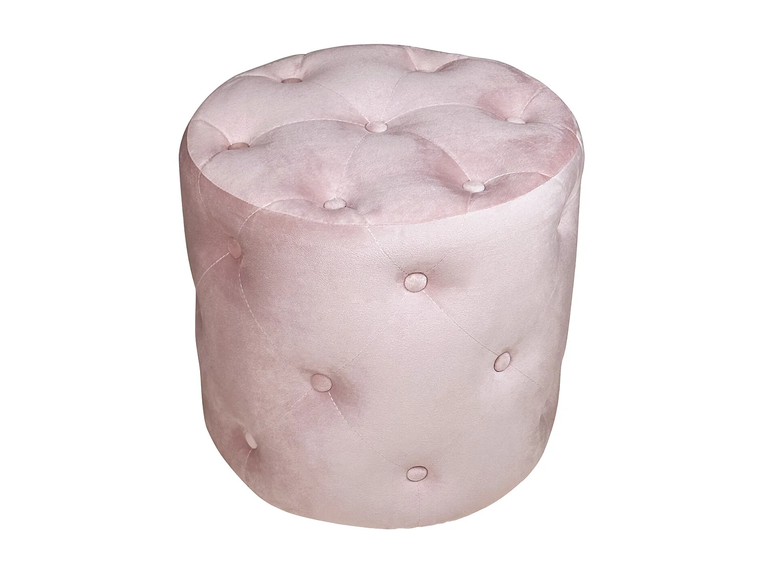 Pouf in velluto capitonné rosa, poggiapiedi mod. Honey