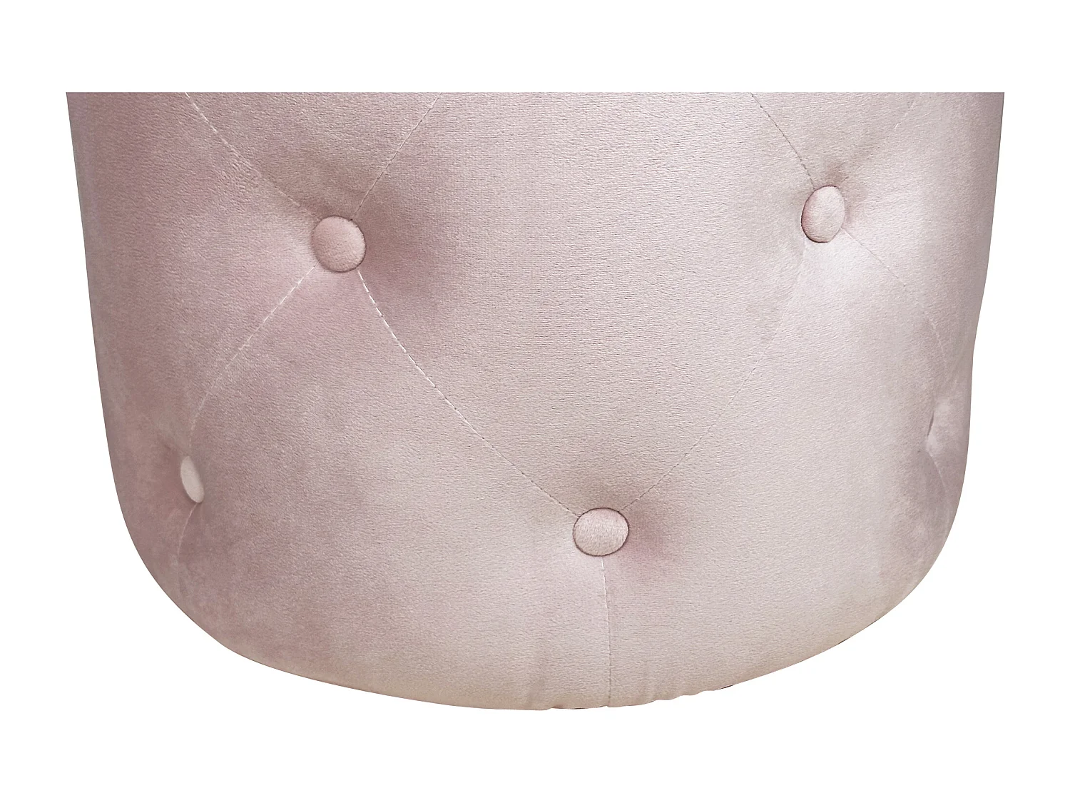 Pouf in velluto capitonné rosa, poggiapiedi mod. Honey