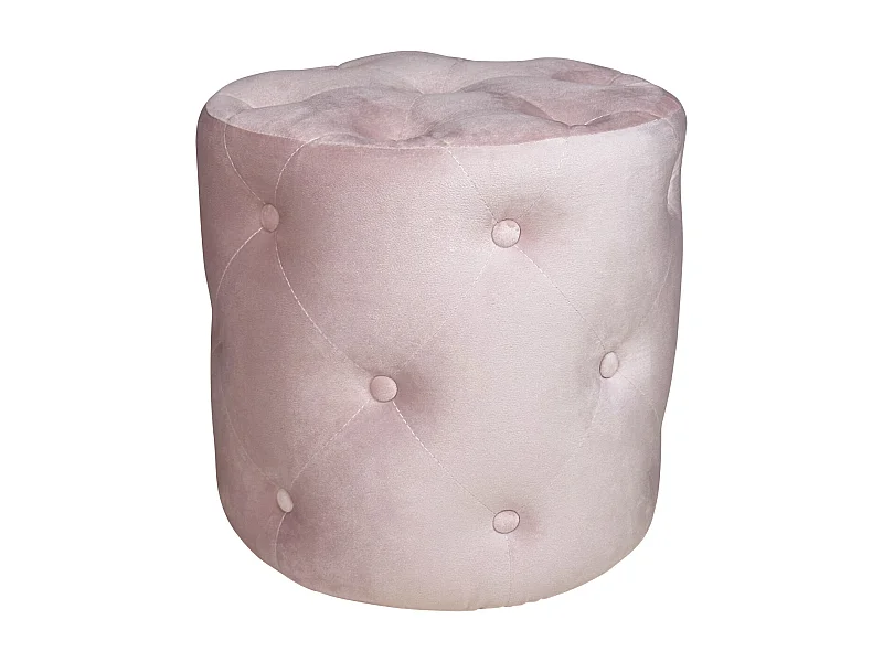 Pouf in velluto capitonné rosa, poggiapiedi mod. Honey