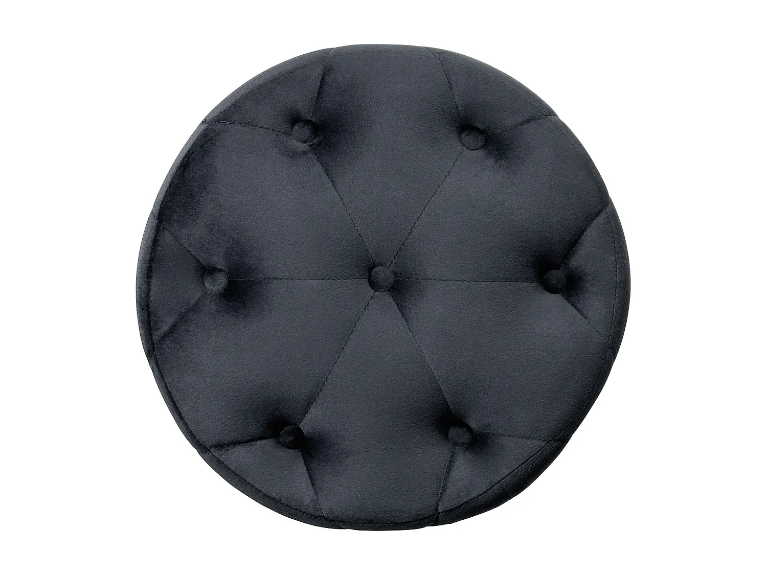 Pouf in velluto capitonné nero, poggiapiedi mod. Honey