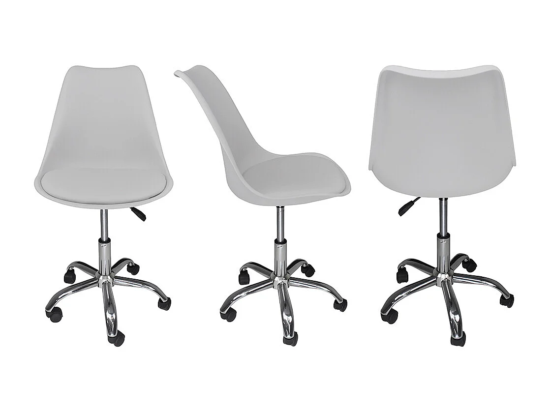 Sedia da ufficio girevole, sedia da scrivania grigia   con rotelle mod. SALLY