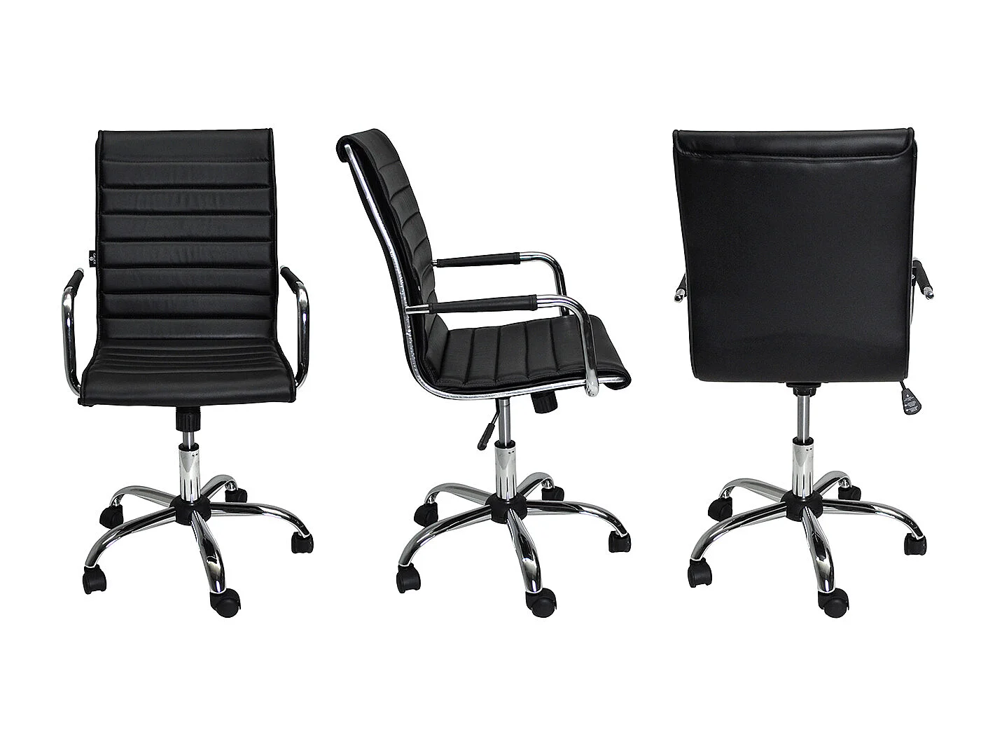 Sedia direzionale in ecopelle Nera mod. ASTI