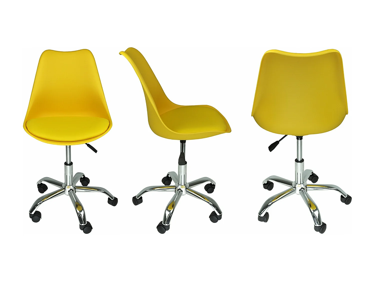 Sedia da ufficio girevole, sedia da gialla con rotelle mod. SALLY