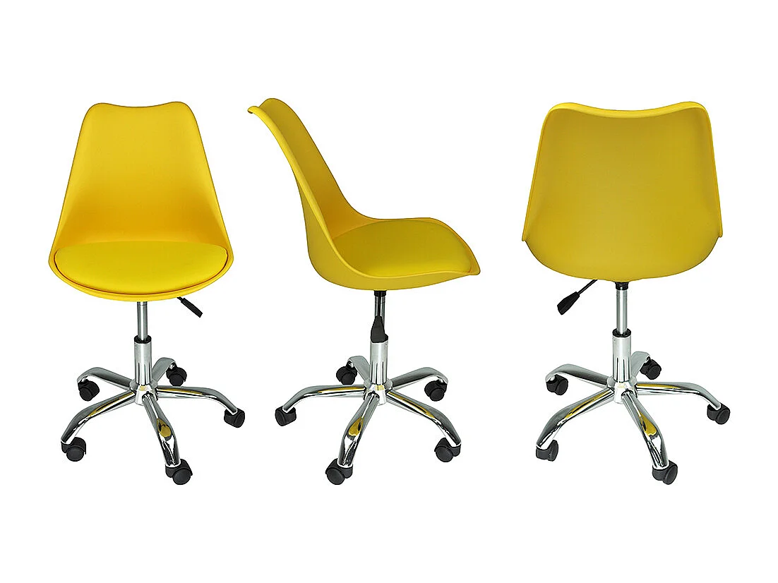 Sedia da ufficio girevole, sedia da gialla con rotelle mod. SALLY