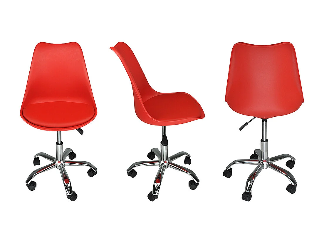 Sedia da ufficio girevole, sedia da rossa con rotelle mod. SALLY
