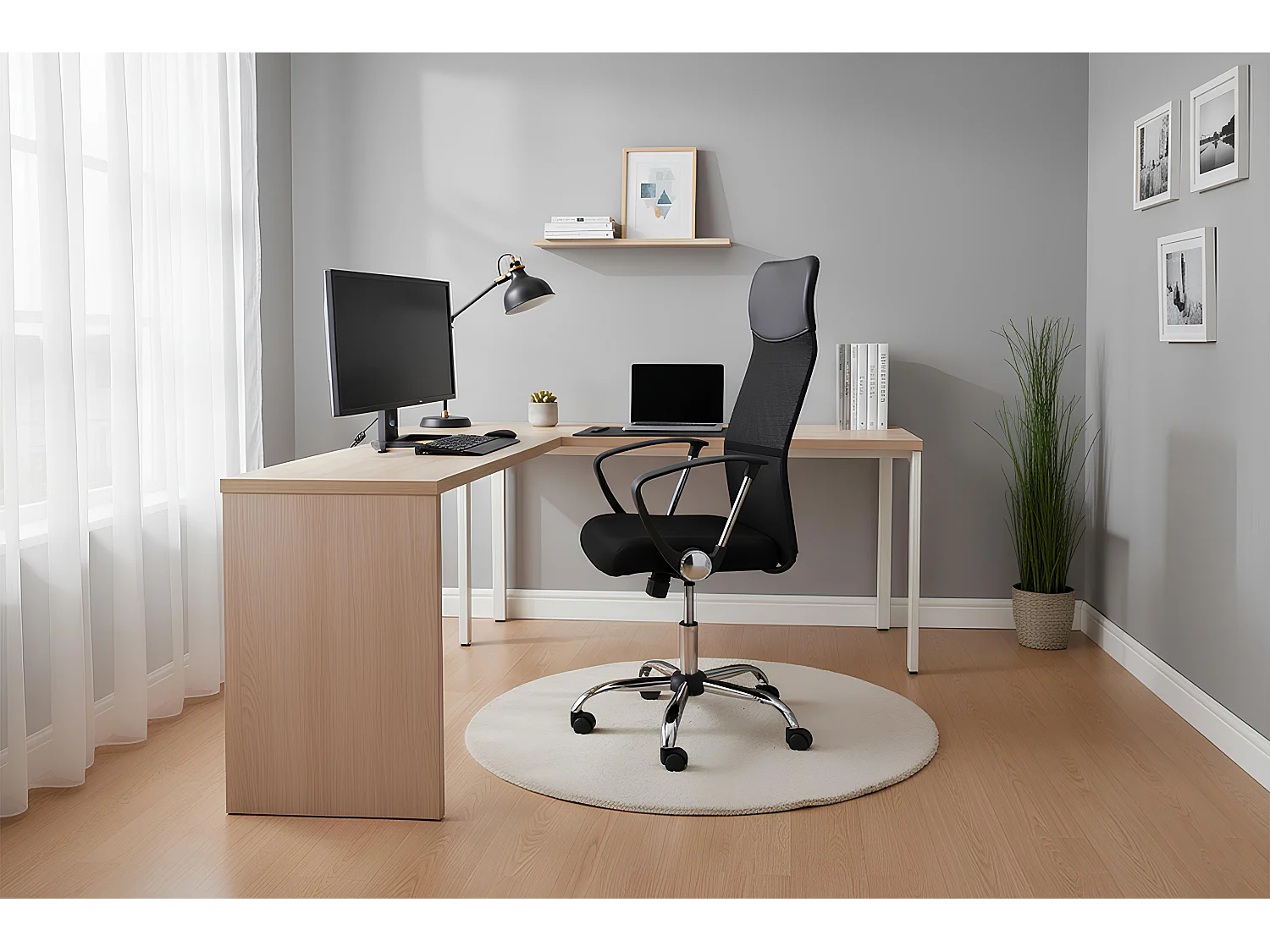 Sedia da ufficio girevole in tessuto nero mod. MILANO