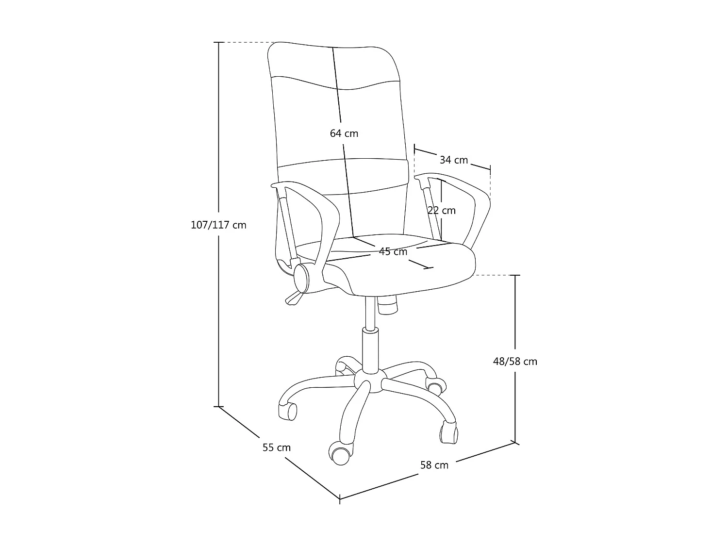 Sedia da ufficio direzionale in tessuto traforato e ecopelle bianca mod. SIENA