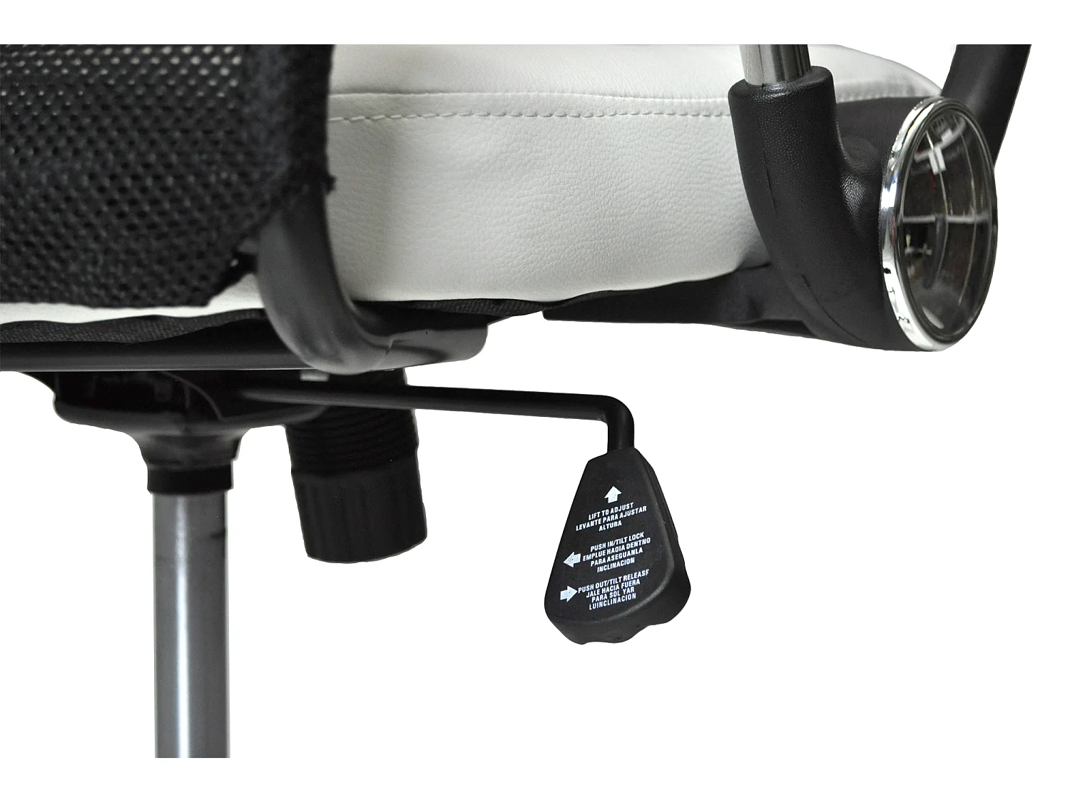 Sedia da ufficio direzionale in tessuto traforato e ecopelle bianca mod. SIENA