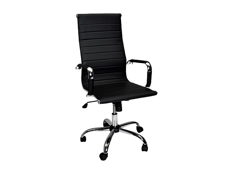 Sedia da ufficio in ecopelle nera mod. TORINO