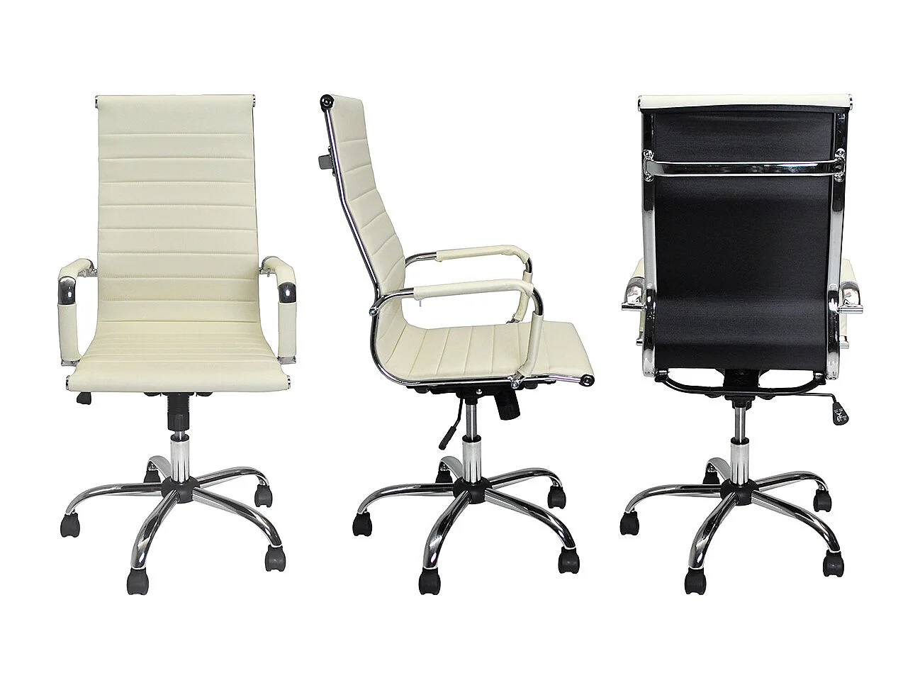 Sedia da ufficio in ecopelle beige mod. TORINO